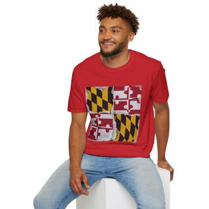 Maryland Distressed Flag Baltimore Pride T-Shirt, Chesapeake Bay, Annapolis Gift, Maryland Patriot Apparel