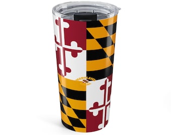 Maryland Flag Tumbler 20oz | State Flag Travel Cup, MD Pattern