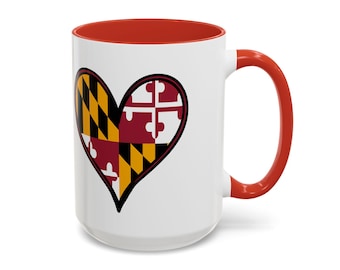 Valentine's Maryland Flag Heart Mug