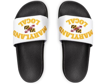 Maryland Local Men's Sandals, Comfy Summer Slide Sandals, Casual Sandals for Hot Weather, Perfect for Beach, Vacation or Everyday Wear