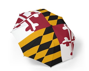 Maryland Local State Flag Umbrella, Local State Design, Foldable Rain Umbrella, Patriotic Accessories, Travel Umbrella