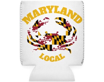 Maryland Flag Crab Can Cooler Sleeve | Can Cooler Sleeve