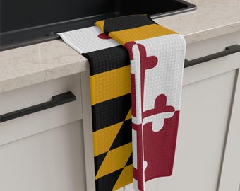 Maryland State Flag Microfiber Tea Towel Baltimore MD Décor