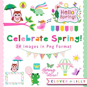 Celebrate Spring Digital Clipart in PNG Format, Instant Download ...