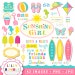 Beach surf clipart set 42 items Commercial and Personal Use Surfing Sunshine Girl INSTANT DOWNLOAD