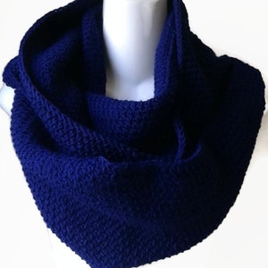 Pure Wool Circle Scarf Choose Your Color, Loop Scarf, Men Women, CHELSEA, Ready to Ship, Brother Boyfriend Gift Navy Blue