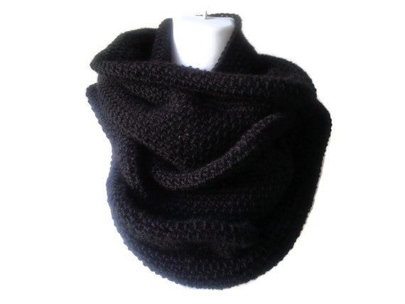 Pure Alpaca Infinity Scarf: Unisex Crocheted Cowl SAMANTHA