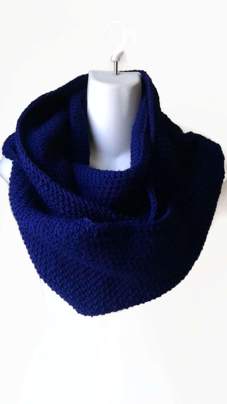 Pure Wool Circle Scarf Choose Your Color, Loop Scarf, Men Women, CHELSEA, Ready to Ship, Brother Boyfriend Gift Navy Blue