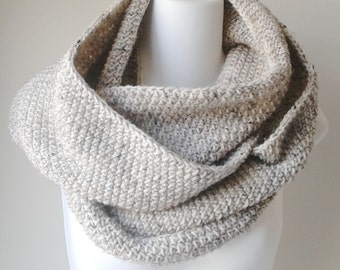 Rustic Wool Circle Scarf Choose Your Color: Neutral Winter Infinity Scarf CHELSEA Ready to Ship Gift For Him or Her