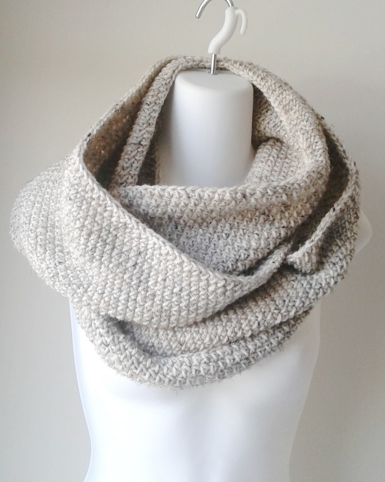 rustic pure wool circle scarf crochet knits by smitten kitten originals