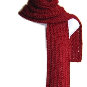 Solid Red Scarf GABLE Gift for Her Gift for Him image 2