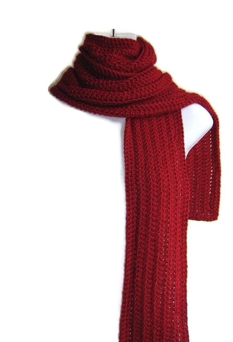 Solid Red Scarf GABLE Gift for Her Gift for Him image 2