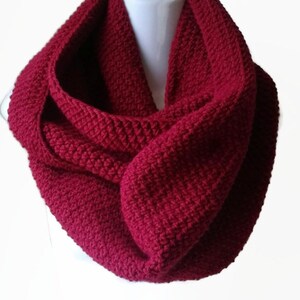 Pure Wool Circle Scarf Choose Your Color, Loop Scarf, Men Women, CHELSEA, Ready to Ship, Brother Boyfriend Gift Red