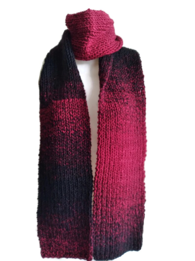 Acrylic Ombre Stripe Knit Scarf Choose Your Color Men Women EVER Ready to Ship Gift for Her Gift for Him image 2