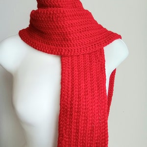 Solid Red Scarf GABLE Gift for Her Gift for Him image 5