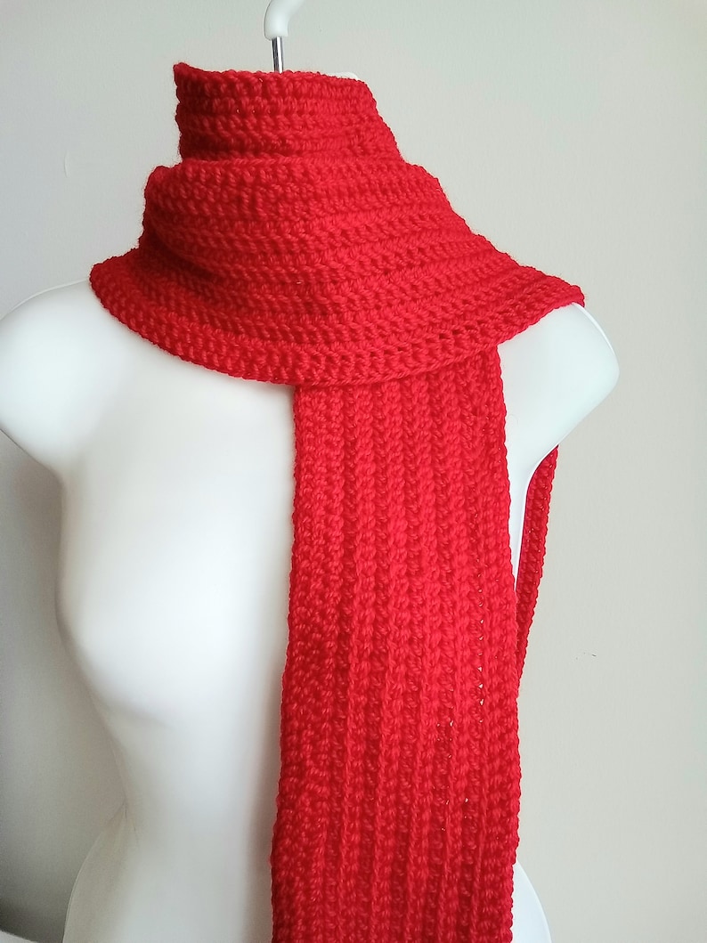 Solid Red Scarf GABLE Gift for Her Gift for Him image 5