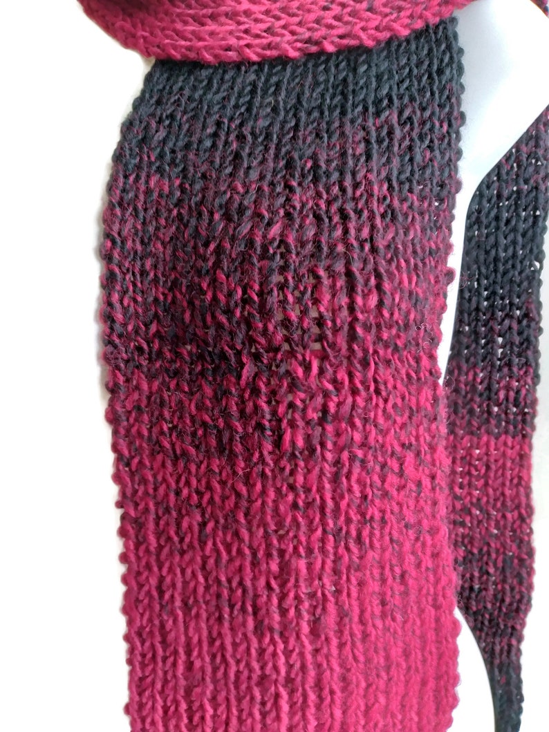 Acrylic Ombre Stripe Knit Scarf Choose Your Color Men Women EVER Ready to Ship Gift for Her Gift for Him image 3