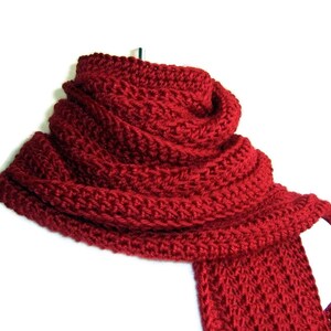 Solid Red Scarf GABLE Gift for Her Gift for Him - Etsy