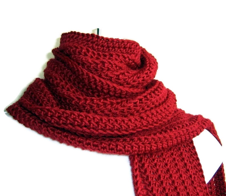 Solid Red Scarf GABLE Gift for Her Gift for Him image 3