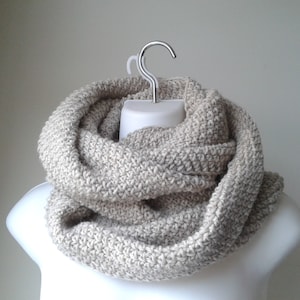 Rustic Wool Circle Scarf Infinity Scarf Choose Your Color Neutral Men Women CHELSEA Ready to Ship Winter Gift For Him or Her Natural