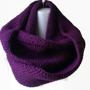 Pure Wool Circle Scarf Choose Your Color, Loop Scarf, Men Women, CHELSEA, Ready to Ship, Brother Boyfriend Gift Purple