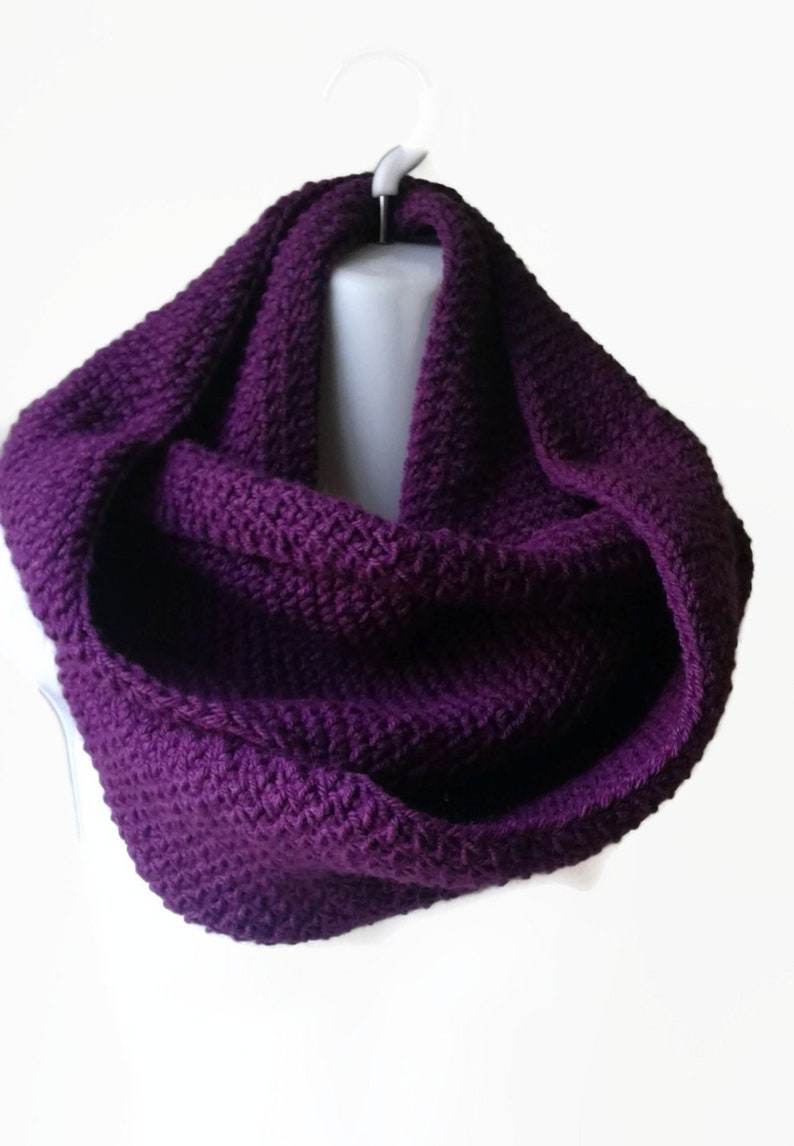 Pure Wool Circle Scarf Choose Your Color, Loop Scarf, Men Women, CHELSEA, Ready to Ship, Brother Boyfriend Gift Purple
