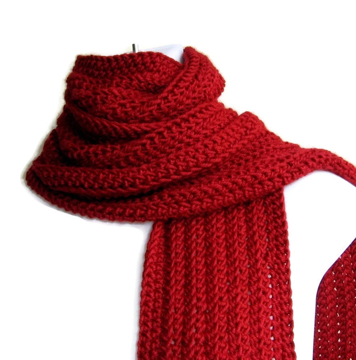 Solid Red Scarf GABLE Gift for Her Gift for Him - Etsy
