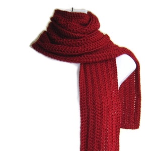 Solid Red Scarf GABLE Gift for Her Gift for Him image 4