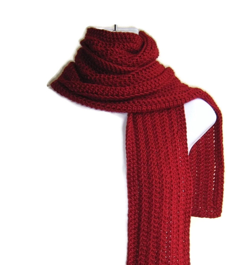 Solid Red Scarf GABLE Gift for Her Gift for Him image 4