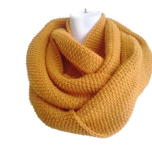 Pure Wool Circle Scarf Choose Your Color, Loop Scarf, Men Women, CHELSEA, Ready to Ship, Brother Boyfriend Gift Yellow