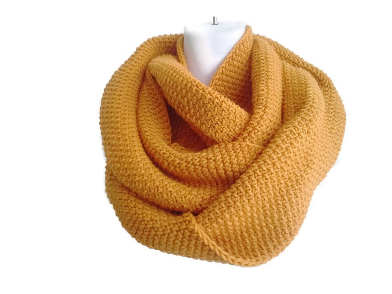 Pure Wool Circle Scarf Choose Your Color, Loop Scarf, Men Women, CHELSEA, Ready to Ship, Brother Boyfriend Gift Yellow