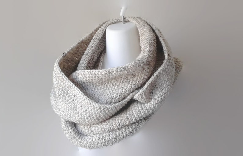 Rustic Wool Circle Scarf Infinity Scarf Choose Your Color Neutral Men Women CHELSEA Ready to Ship Winter Gift For Him or Her image 2