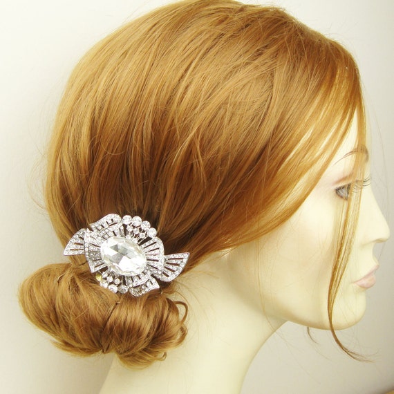 Items similar to HALF PRICE Sale- Vintage Bridal Hair Comb, Art Deco ...