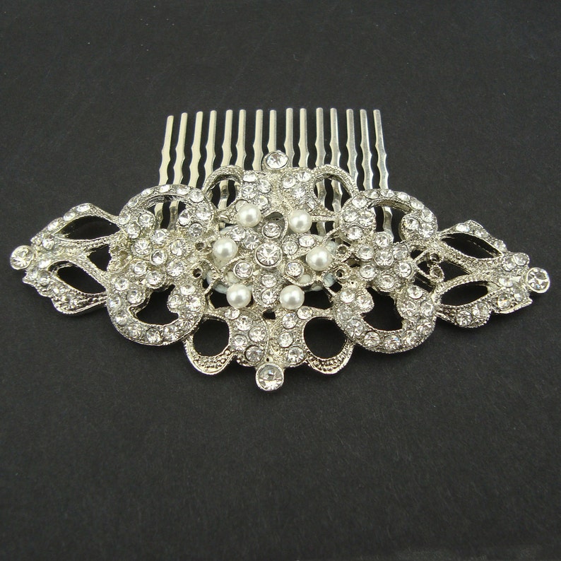 BEATRICE Crystal Hair Comb Rhinestone /& Pearl Wedding Bridal Comb Victorian Style Bridal Hair Comb Vintage Wedding Hair Accessories