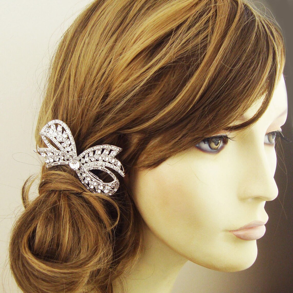 Crystal Bow Bridal Comb Wedding Hair Comb Vintage Bridal | Etsy