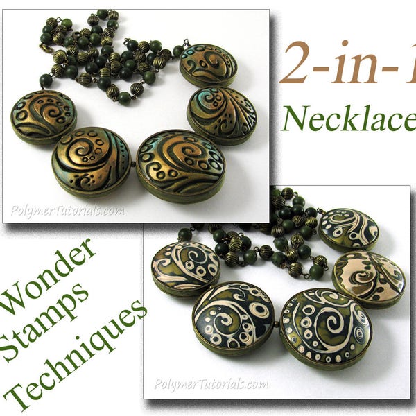 Carving and Mokume Gane with Wonder Stamps, TUTORIAL Two in One Necklace, PDF File, Instant Download