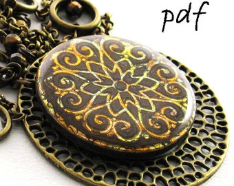 TUTORIAL + Bonus FANTASTIC FILIGREE for Polymer Clay Includes 3 Projects (Pendant, Earrings, Bracelet) with free instructions for resin, pdf