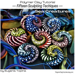 Tutorial: Polymer Clay Sea Creatures, Organic Style Cabochons for Jewelry, Dragon Necklace (PDF File)
