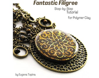 Tutorial: Proyectos de filigrana para colgantes, aretes y pulseras de arcilla polimérica (Descarga PDF)
