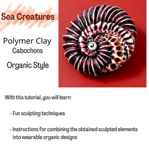 TUTORIAL Polymer Clay Sea Creatures, Organic Style Cabochons for Jewelry, Dragon Necklace, PDF File image 3