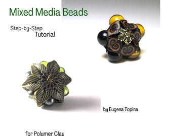 Tutorial: Cuentas de arcilla polimérica con técnica mixta, fabricación de joyas (archivo PDF)
