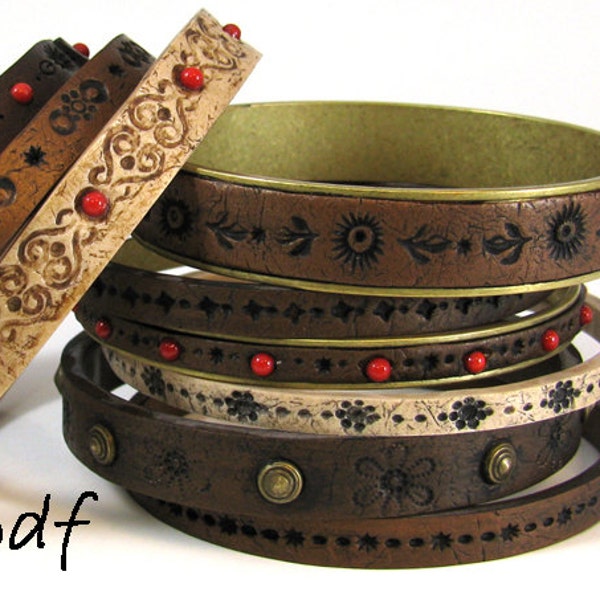 TUTORIAL Faux Leather Bracelets in Polymer Clay, eBook, pdf, DIY, Instant Download