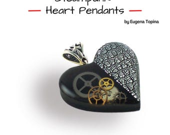 Tutorial y Bonus: Colgantes Steampunk de Corazón de Arcilla Polimérica y Resina (Descargas PDF)