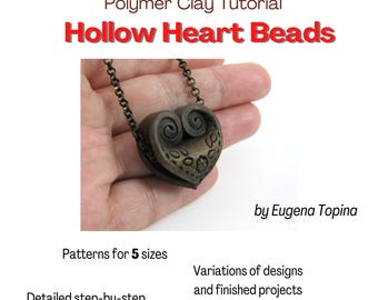 Tutorial: Cuentas de arcilla polimérica con forma de corazón hueco plegado (archivo PDF)