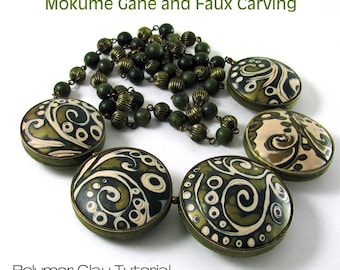 Tutorial de collar de arcilla polimérica: Mokume Gane y tallado artificial (archivo PDF)