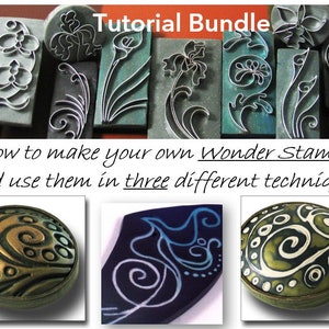 3 TUTORIALS How to Make Your Own Stamps or Cutters for Polymer Clay and How to Use Them in Three Techniques, PDF