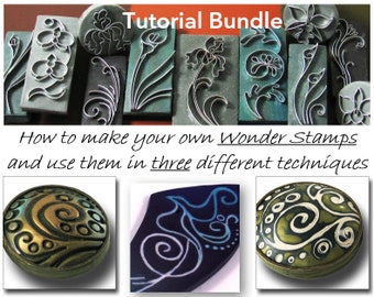 3 TUTORIALS How to Make Your Own Stamps or Cutters for Polymer Clay and How to Use Them in Three Techniques, PDF