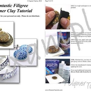 Example pages from polymer clay tutorial Fantastic Filigree