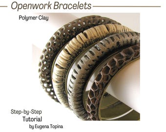 Tutorial: Polymer Clay Openwork Cuff Bracelet Tutorial, Original Technique (PDF Download)