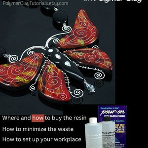 Additional instructions for using two-part epoxy resin on polymer clay projects.  This file will be provided in addition to the Steampunk Butterfly Necklace making tutorial.